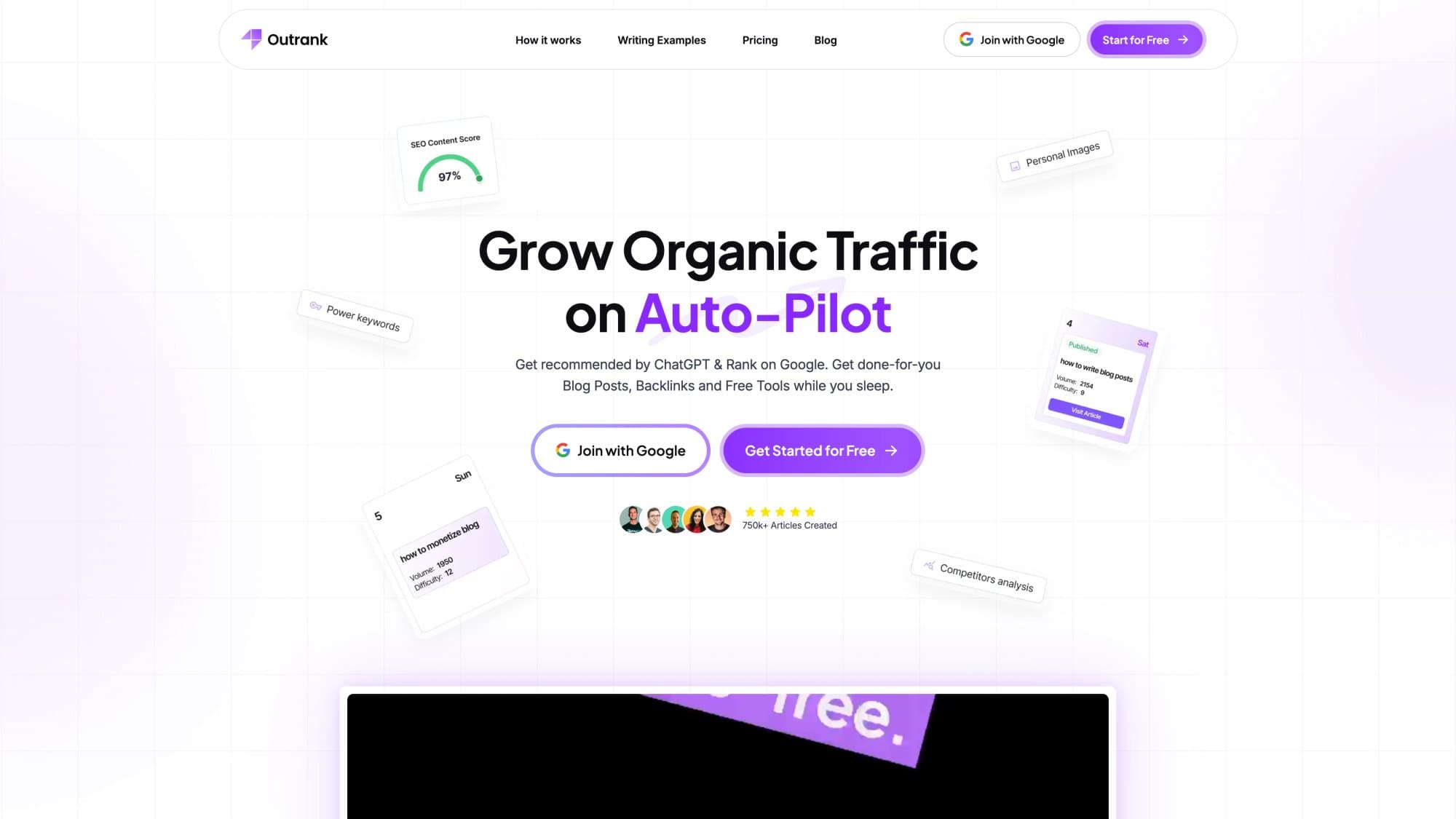 Outrank homepage: grow organic traffic on autopilot with daily articles and backlinks