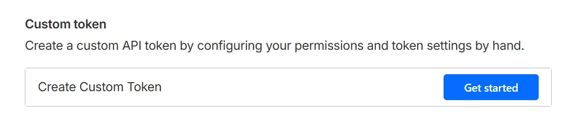 Cloudflare Create Token button