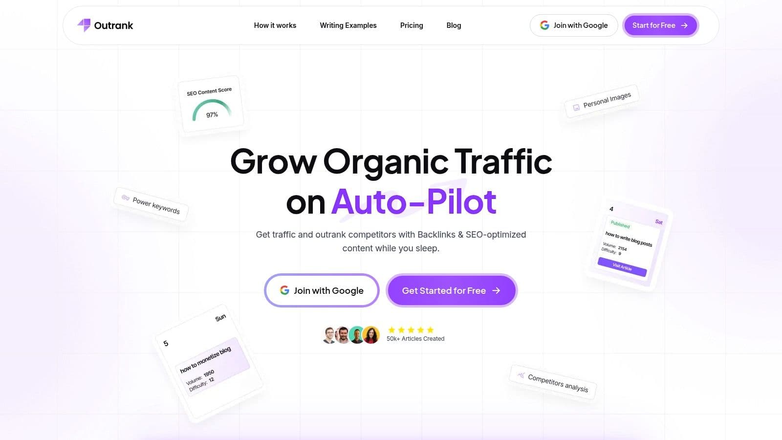 Outrank homepage: grow organic traffic on autopilot